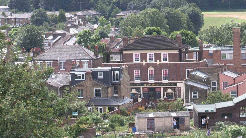 A wide shot of the Ivy House